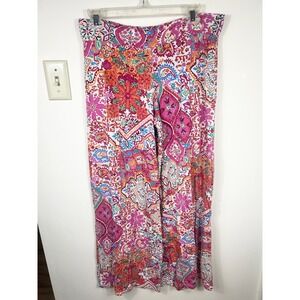 Lauren Ralph Lauren‎ Wide Leg Palazzo Pants Women XS Paisley Boho Pull On Hippie